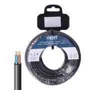 Carrete de manguera plana 2 x 1,50 mm² negro, 5 m, ideal para riego y uso en jardines o actividades al aire libre.
