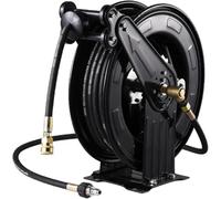 Carrete de manguera retráctil automático con rodamientos de acero inoxidable para lavadoras a presión, riego, lavado de coches, duchas de mascotas y limpieza de suelos