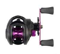 Carrete de pesca con diseño ergonómico para uso en el lado izquierdo y derecho, ofrece una gestión de línea sin costuras y materiales para pesca a largo plazo (mano derecha morada)