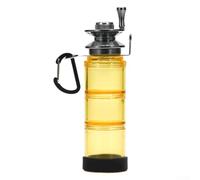 Carrete de pesca con línea de mano y caja de almacenamiento desmontable que incluye bolsillo portátil para botella de pesca, diseño multicapa para práctica pesca al aire libre (amarillo)