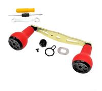 Carrete de pesca con mango de potencia de aleación de aluminio CNC de 110 mm con pomos de silicona, compatible con abu Garcia y para carretes de tambor daiwa Baitcasting, kit de brazo basculante de