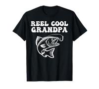 Carrete de Pesca Cool Grandpa Bass Día del Padre Pescador Hombres Camiseta