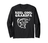 Carrete de Pesca Cool Grandpa Bass Día del Padre Pescador Hombres Manga Larga