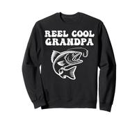 Carrete de Pesca Cool Grandpa Bass Día del Padre Pescador Hombres Sudadera