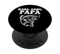 Carrete de Pesca Cool Papa Bass Día del Padre Pescador Papá Hombres PopSockets PopGrip Adhesivo