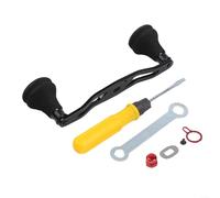 Carrete de pesca de aleación de aluminio, mango de manivela de 130 mm con rodamiento de EVA para Abu Garcia Revo Beast para DAIWA Tatula, rollo de repuesto negro (mano izquierda dorada)