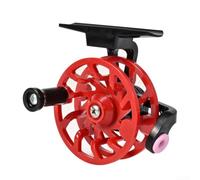 Carrete de pesca de hielo con alarma de picadura para trucha para lucio | Alarma de picadura integrada, husillo de latón, engranaje de metal, ideal para trucha y lucio, resistente al invierno