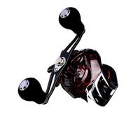 Carrete de Pesca de Metal 18 1, Relación 7: 1 1, para Diestros | Cuerpo de Nailon de Alta Resistencia, Anillo Cerámico para Sedal, Sistema de Tapa Lateral Rápida, Color Rojo