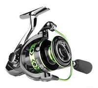 Carrete de pesca de metal verde 5.2: relación impermeable a prueba de polvo, rodamientos de gran capacidad, liberación de alambre suave para pesca de mar, río, lago (DK5000)