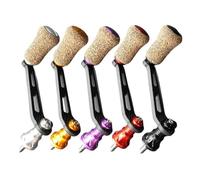 Carrete de pesca de un solo mango de fibra de carbono de 70 mm con perillas de corcho de goma para Shimano Stradic Stella Sahara Vanquish Twin Power, pieza de repuesto para bricolaje, color negro