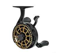 Carrete de pesca en hielo 3+1 rodamientos, freno magnético, agua profunda, descenso lento, carrete de balsa dorada, 180 g (mano izquierda dorada)