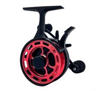 Carrete de pesca en hielo, carrete de balsa de invierno de pie alto, carrete 3+1 BB de 8 kg de arrastre para clima frío, equipo de perfil bajo resistente para una recuperación suave en el lago (rojo