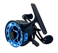 Carrete de pesca en hielo de pie alto con 3 más 1 rodamientos de bolas y 3. Para relación de engranaje 2 a 1 para pesca en balsa de lago de invierno con potencia de arrastre máxima de 8 kg y diseño de