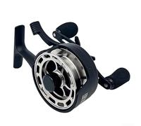 Carrete de pesca en hielo de pie alto con 3 rodamientos más 1 y 3. Para relación de engranaje 2 a 1 para pesca en balsa de lago de invierno con arrastre máximo de 8 kg y diseño de carrete hueco para