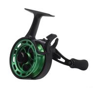 Carrete de pesca en hielo de pie alto con 3 rodamientos más 1 y 3. Para relación de engranaje 2 a 1 para pesca en balsa de lago de invierno con arrastre máximo de 8 kg y diseño de carrete hueco para