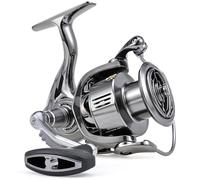 Carrete de Pesca Spinning 13 + 1 Rodamientos, Resistente Agua Salada y Dulce, Ligero y Potente - Núcleo de Acero Inoxidable, Mango de Aluminio, Ideal para Curricán y Surfcasting