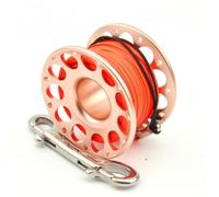 Carrete de pesca subacuático compacto con cuerpo de aleación T6061 y gancho doble de 90 mm para una fijación segura durante inmersiones técnicas, azul, 6 cm (30 m-rosa)