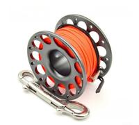 Carrete de pesca subacuático compacto con cuerpo de aleación T6061 y gancho doble de 90 mm para una fijación segura durante inmersiones técnicas, azul, 6 cm (30 m-gris)