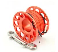 Carrete de pesca subacuático compacto con cuerpo de aleación T6061 y gancho doble de 90 mm para una fijación segura durante inmersiones técnicas, azul, 6 cm (30 m-naranja)