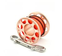 Carrete de pesca subacuático compacto con cuerpo de aleación T6061 y gancho doble de 90 mm para una fijación segura durante inmersiones técnicas, azul, 6 cm (15 m-rosa)