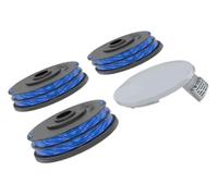 Carrete de repuesto con cubiertas protectoras for recortadora de hilo Ryobi RLT4027, RLT4125, RLT5027, RLT5127, RLT6030 y RLT6130 (paquete de 3+1) for un corte preciso.