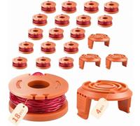 Carrete de repuesto para desbrozadora compatible con Worx WG151 WG163E WG157 WG160 WG163 WG165 WG170 1,65 mm x 3,05 mm para desbrozadora de