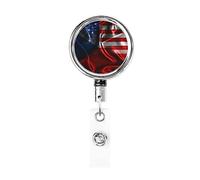 Carrete de soporte de insignia de metal resistente con bandera de la República Checa América, soporte de insignia retráctil con clip de cinturón para titular de tarjeta de nombre clave empleado maestr