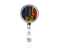 Carrete de soporte de insignia de metal resistente con bandera de Moldavia América, soporte de insignia retráctil con clip de cinturón para titular de tarjeta de nombre clave empleado maestro