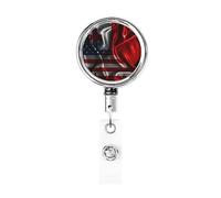 Carrete de soporte de insignia de Metal resistente con bandera de Tonga América, soporte de insignia retráctil con Clip de cinturón para titular de tarjeta de nombre clave empleado maestro