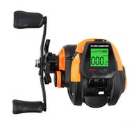 Carrete digital de cebo con alarma de mordida y contador de línea, relación de transmisión 7.2:1, rodamientos de bolas 7+1, carrete de aluminio, batería recargable, para pescadores del Reino Unido