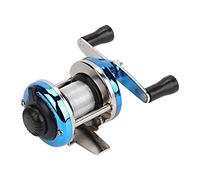 Carrete Fundido de Metal Sólido Carrete de Pesca Giratorio Pesca en Hielo Al Aire (Blue)