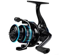 Carrete giratorio para principiantes, resistente, diseño azul | Rodamiento 1BB, 5 kg Max Drag, carcasa de metal, para agua dulce y salada, para construcción robusta