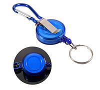 Carrete Llavero 3 Unids Heavy Duty Retráctil Llavero Llavero Llavero Badge Carrete Clip de Cable con Cuerda de Nylon mosquetón para Herramienta (Blue)