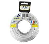 Carrete manguera plana 3G 1.50 mm² blanca, 25 m, ideal para conexiones eléctricas y extensiones en exteriores.