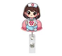 Carrete retráctil de insignia de enfermera con clip para decoración de etiquetas de nombre, para enfermería, médicos, trabajadores de urgencias y médicos