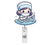 Carrete retráctil de insignia de enfermera con clip para decoración de etiquetas de nombre, para enfermería, médicos, trabajadores de urgencias y médicos