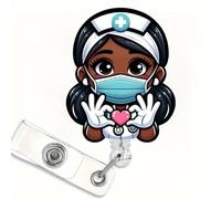 Carrete retráctil de insignia de enfermera con clip para decoración de etiquetas de nombre, para enfermería, médicos, trabajadores de urgencias y médicos