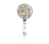 Carrete retráctil de metal, diseño de ruinas antiguas erosionadas, soporte giratorio para tarjetas de identificación, llavero para enfermera, médico, profesor, oficina