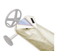 Carrete Solar para Piscina, Manta Solar para Carrete Piscina Protector Impermeable Lona Protectora con Velcro Resistente Cubierta (Beige, 490*96cm)