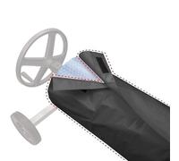Carrete Solar para Piscina, Manta Solar para Carrete Piscina Protector Impermeable Lona Protectora con Velcro Resistente Cubierta (Black, 610*96cm)