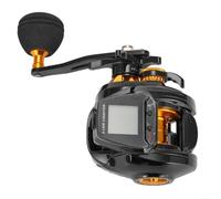 Carretes de pesca, carretes digitales 6.3:1 con contador de líneas preciso, pantalla grande para mano derecha para agua dulce y salada