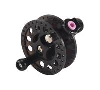 Carretes de pesca en hielo de plástico con aparejos de mosca y rueda redonda A