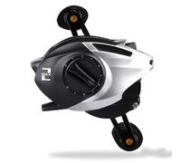 Carretes De Pesca Surfcasting Carrete Pesca Baitcasting Freno Doble Serie MAX Potencia Arrastre 8KG 5 + 1 BBS 6,3: Relación Engranaje Alta Velocidad(Cool Silver,Left Hand)