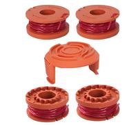 Carretes de recambio compatibles con Worx WG180 WG163 WG175 hilo de corte Ø1.65 mm 3 metros 4 carretes y 1 tapa para cortadora de césped y recortadora de línea
