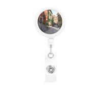 Carretes retráctiles de insignia de la calle de Italia, soporte resistente para lotes, clips de identificación de nombre para trabajadores de oficina, médicos, enfermeras, carrete de identificación