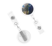 Carretes retráctiles resistentes para insignias con clip, bonito carrete de insignia de enfermera, nombre decorativo, clip para tarjeta de identificación de Space America, para trabajadores de oficina