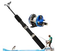 Carretes telescópicos de y Carrete, Barra telescópica de Ligera, caña de Pescar retráctil, Equipo de portátil con Mango ergonómico de EVA para río, Lago, Estanque