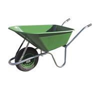 Carretilla compacta con cubeta de plástico, verde