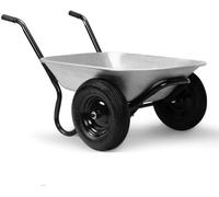 Carretilla de acero galvanizado, 100L, 150KG, 2 ruedas