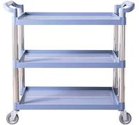 Carretilla de almacenamiento portátil, carrito de cocina, hotel, catering, con asa de plástico, para servicio de restaurante, con rueda universal grande, capacidad de 250 kg, color negro, 107 x 51 x